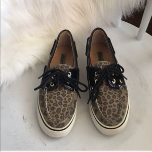 Sperry Top-sider leopard print boat slip-on shoes